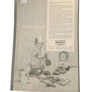 Vintage 1957 Socony Mobil Recipe for Mud Ad Advertisment
